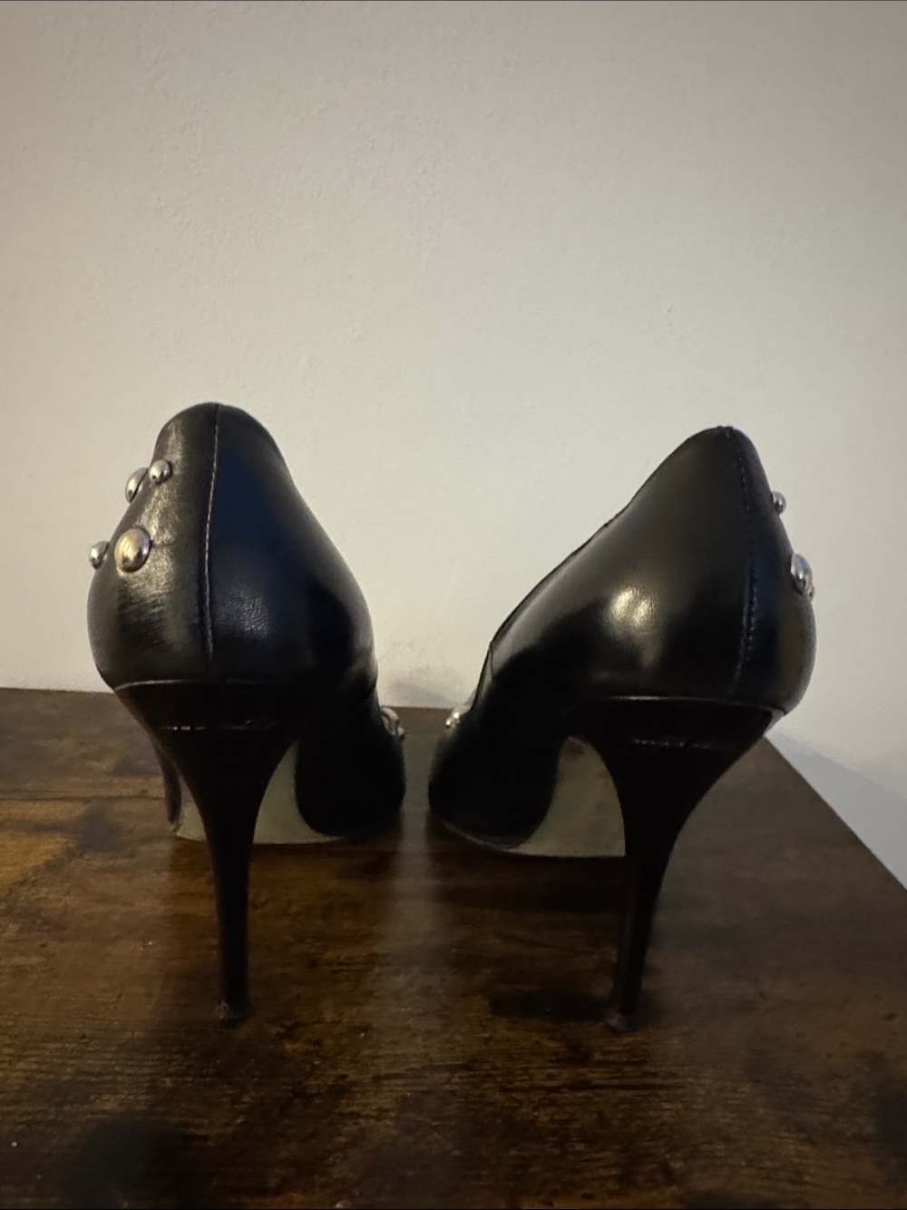 Miss Sixty Black Pointed Toe Studded Pumps - Picture 4 of 6